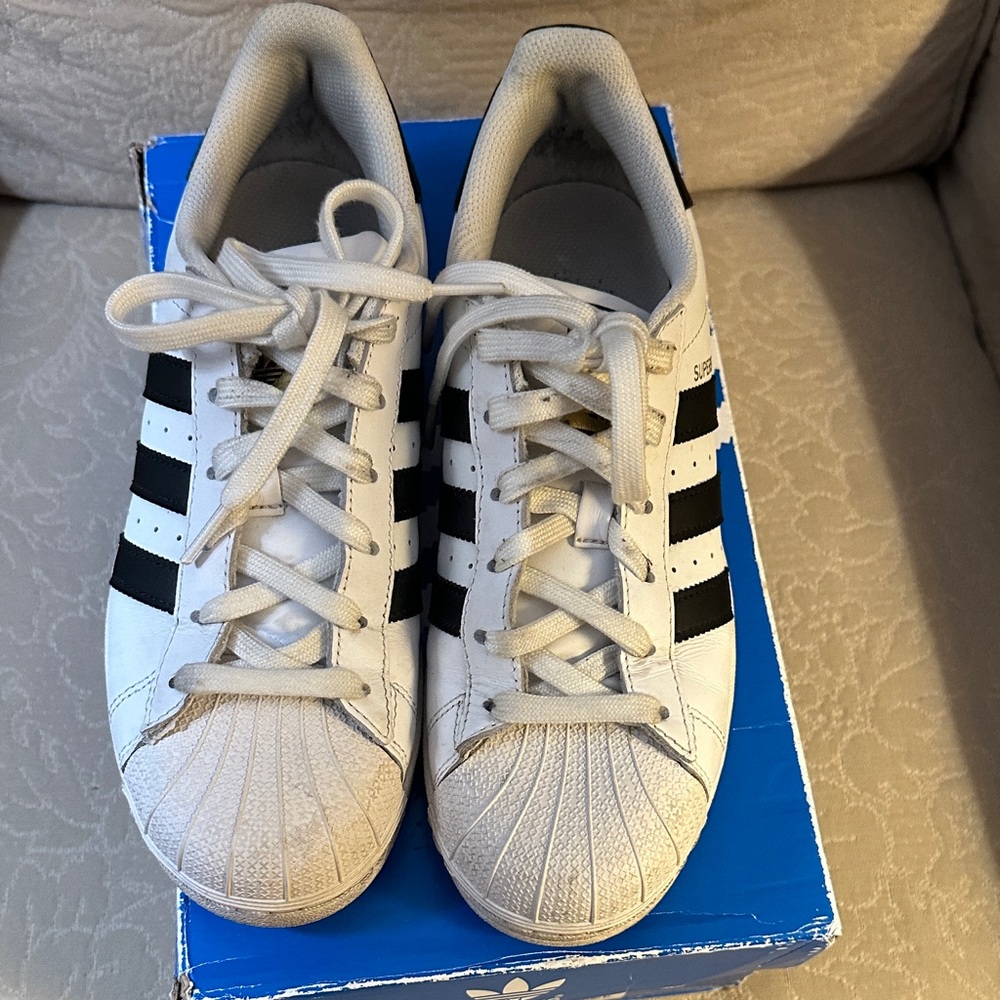 Adidas Superstar White with Black Stripes